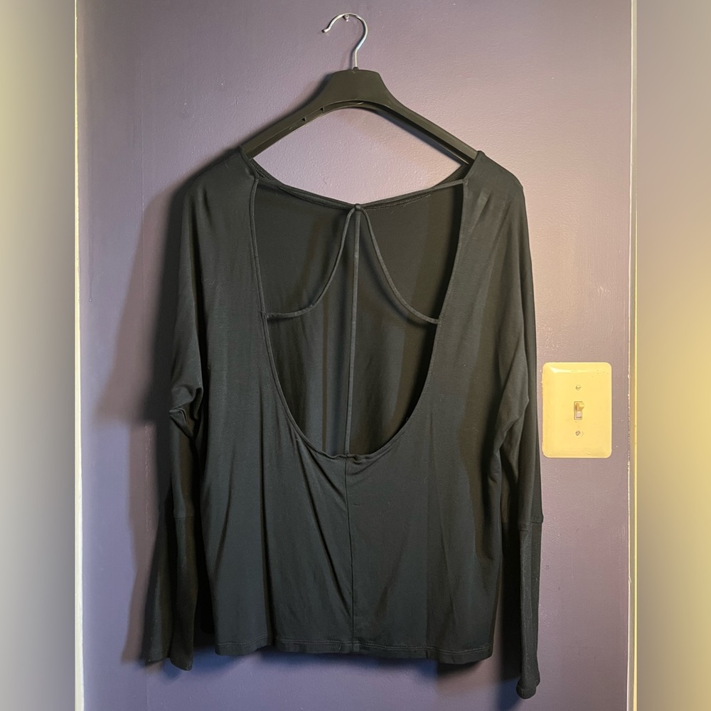 JoyLab Black Open-Back Long Sleeve Top
